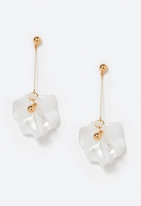 Tam Pearlized Petals Flower Drop Earrings - Image 3