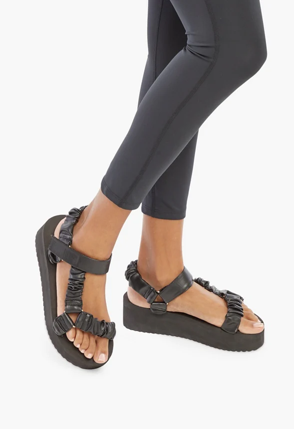 Taneisa Ruched Strap Wedge - Image 2