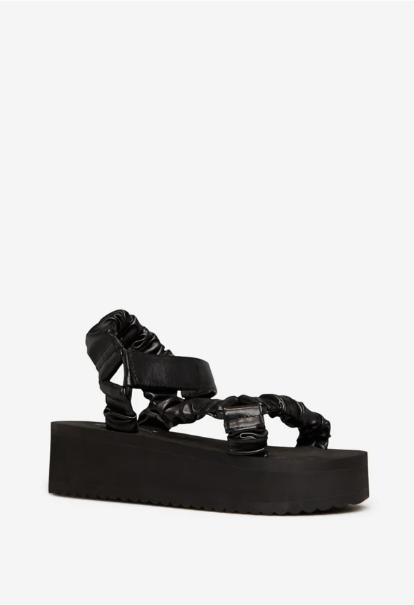 Taneisa Ruched Strappy Wedge - Image 3