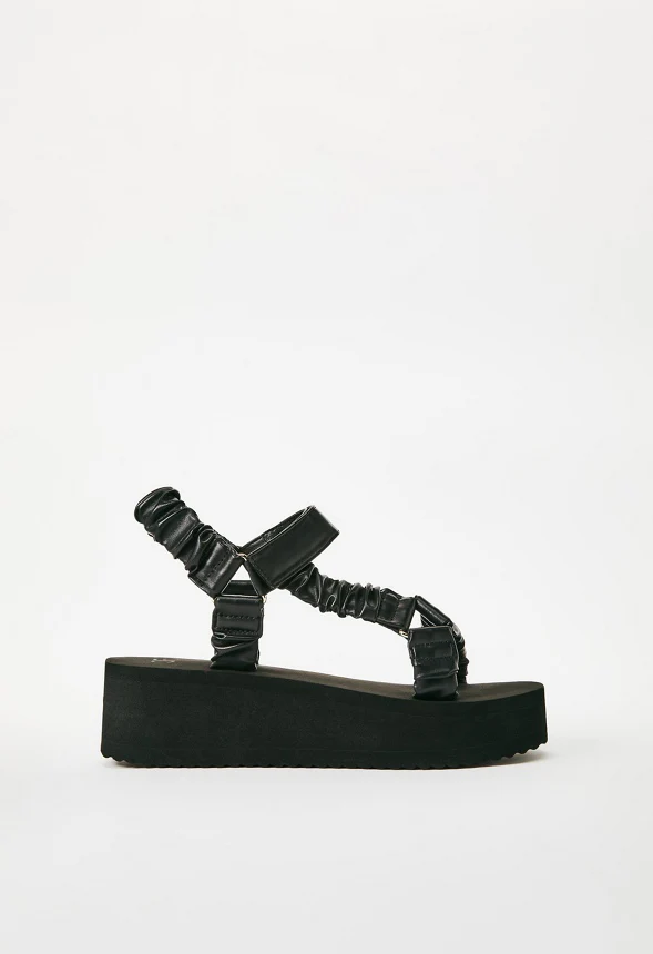 Taneisa Ruched Strappy Wedge - Image 4