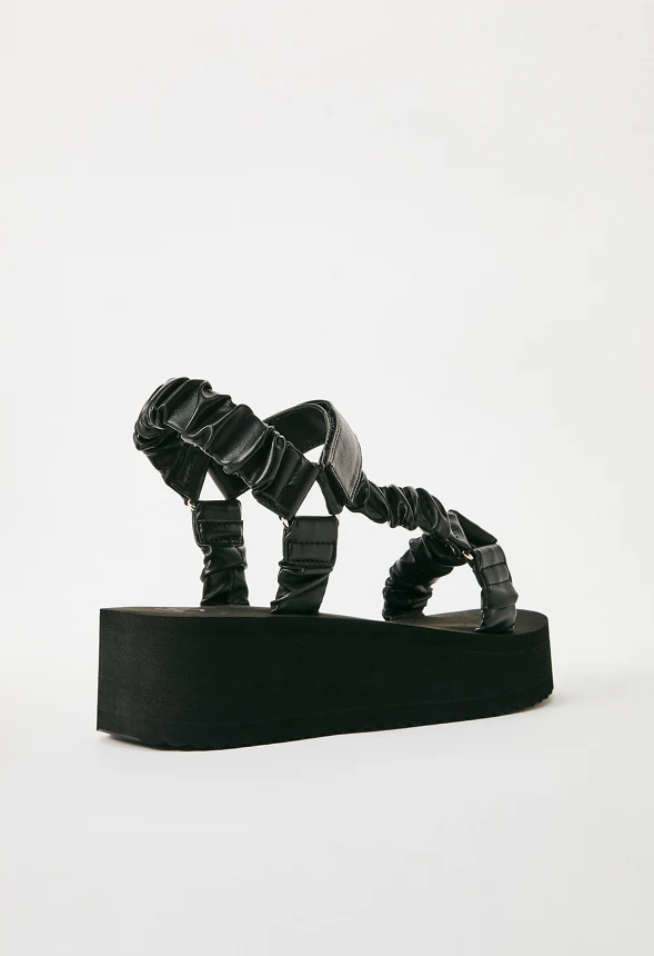Taneisa Ruched Strappy Wedge - Image 5
