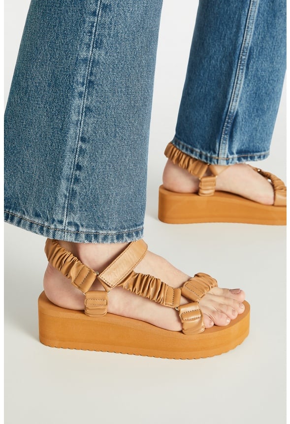 Taneisa Ruched Strappy Wedge - Image 2