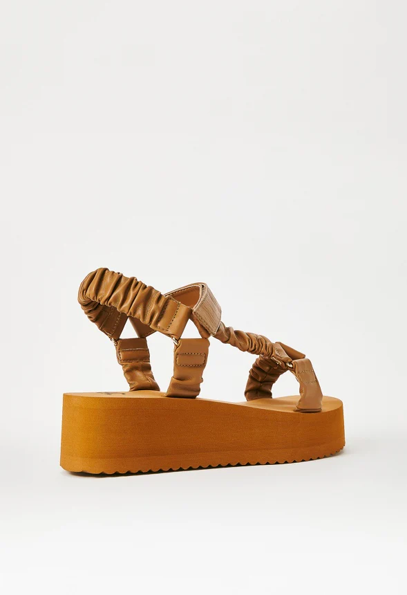 Taneisa Ruched Strappy Wedge - Image 4