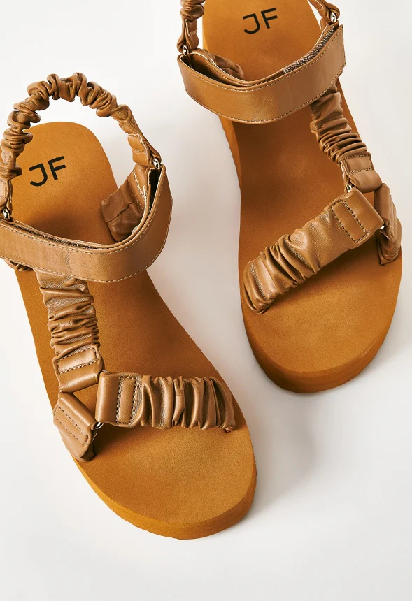 Taneisa Ruched Strappy Wedge - Image 5