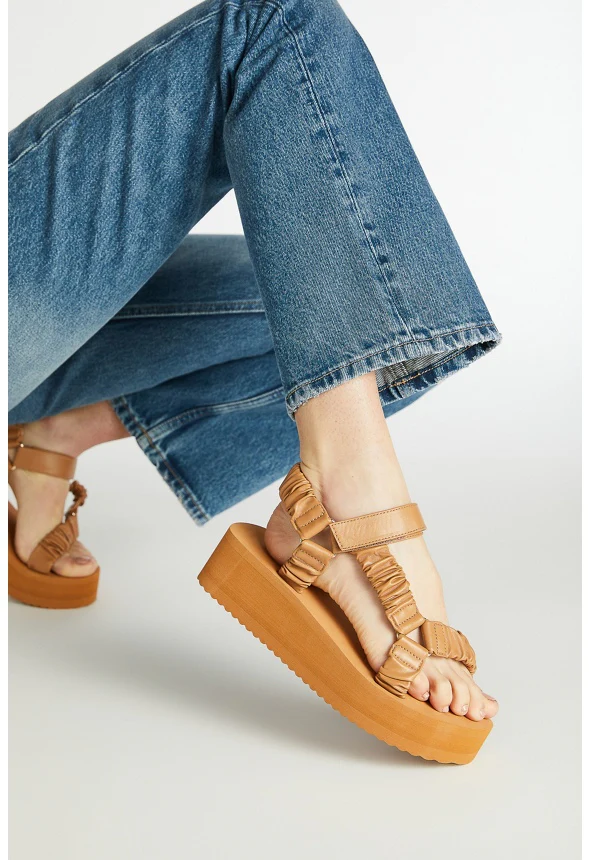 Taneisa Ruched Strappy Wedge - Image 7