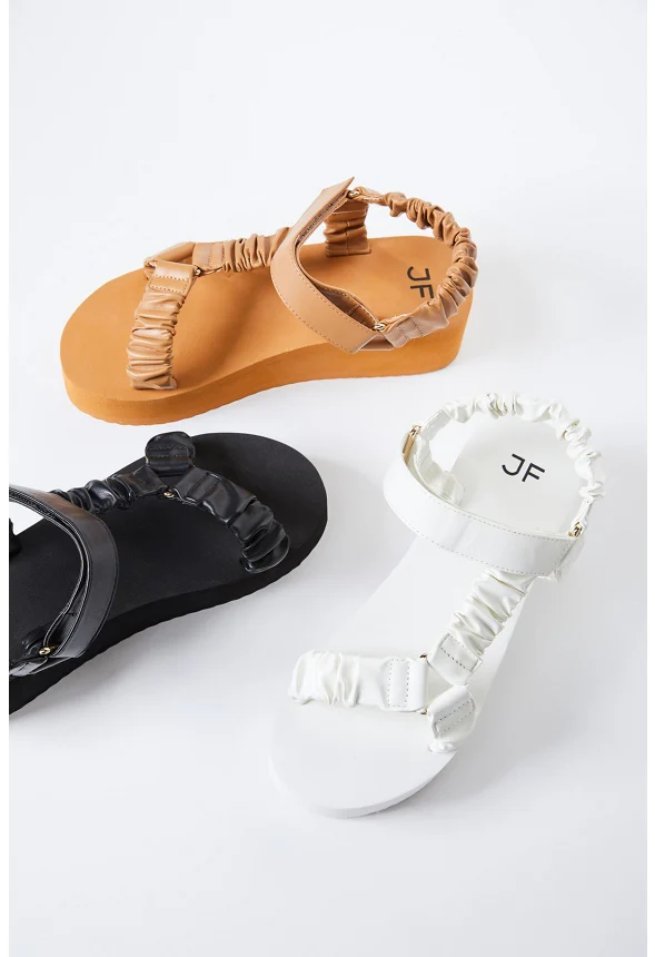 Taneisa Ruched Strappy Wedge - Image 9