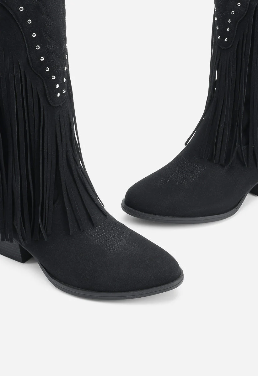 Tassel Mid-Calf Western Boots - Image 3