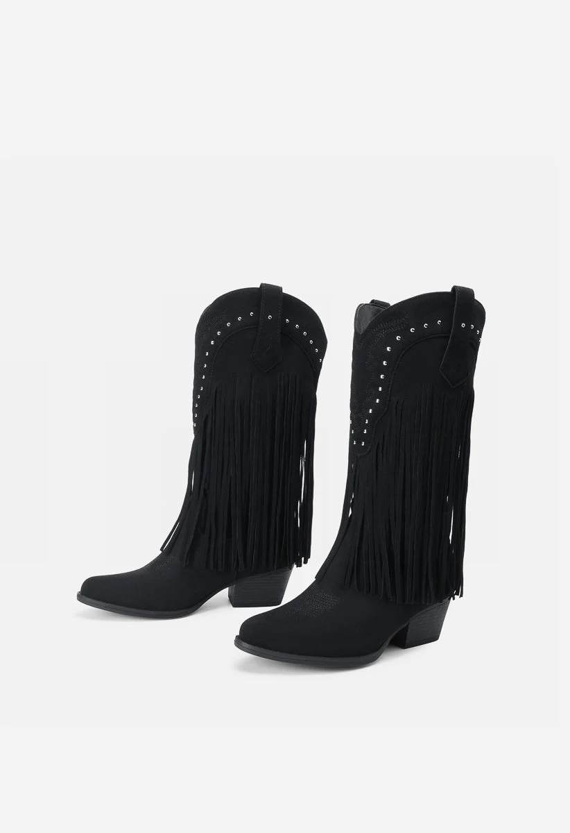 Tassel Mid-Calf Western Boots - Image 5