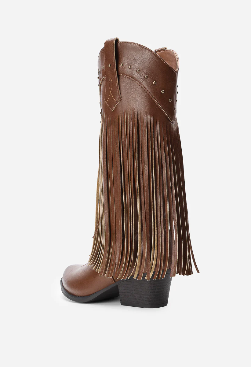 Tassel Mid-Calf Western Boots - Image 3