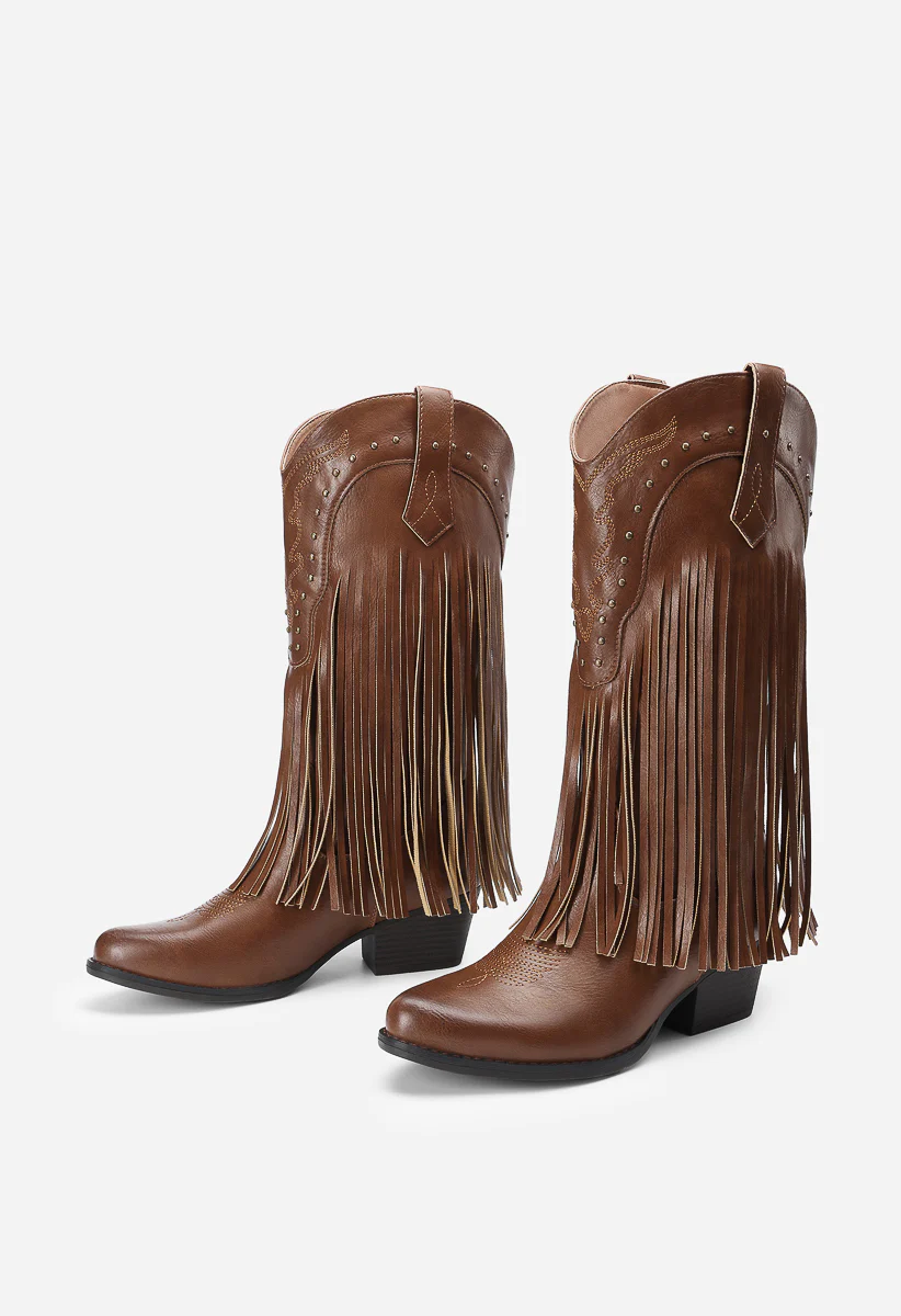 Tassel Mid-Calf Western Boots - Image 4