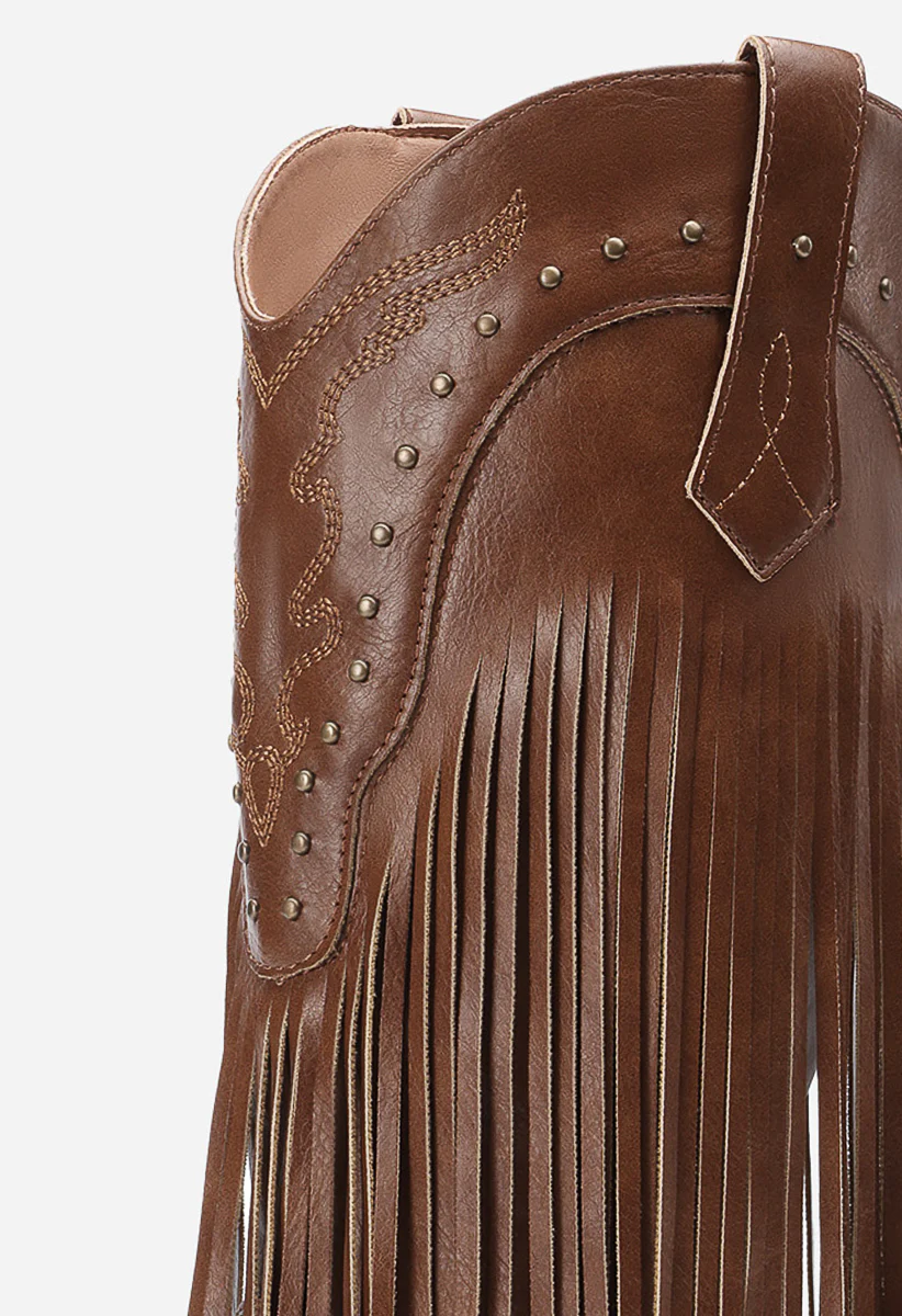 Tassel Mid-Calf Western Boots - Image 6