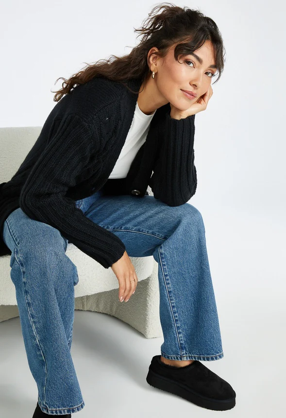 Textured Boyfriend Cardigan - Image 4