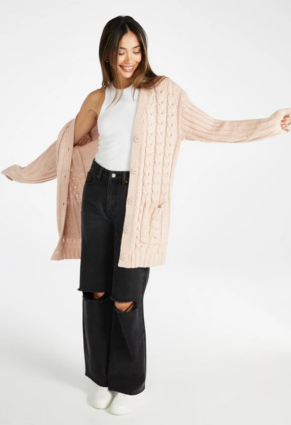 Textured Boyfriend Cardigan - Image 4
