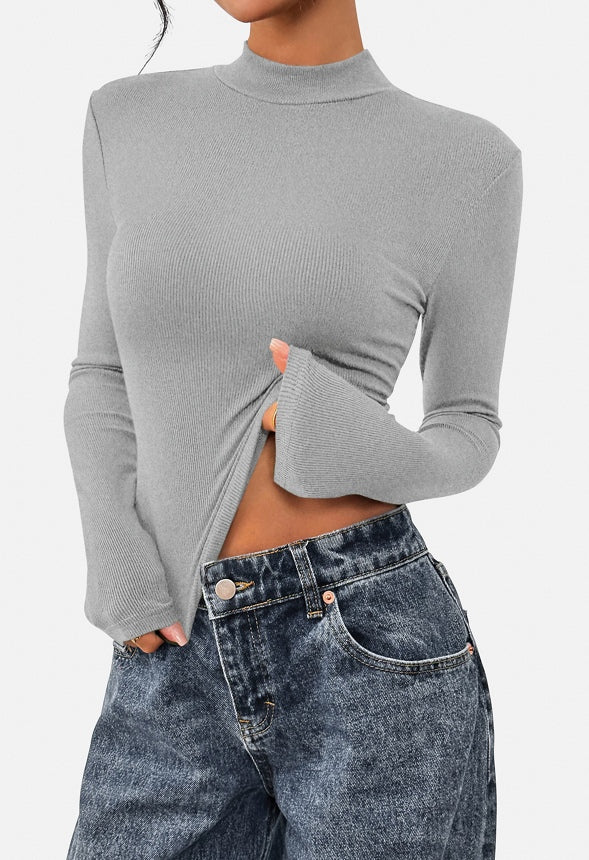 Thermal Ribbed Layering Knit Top - Image 2