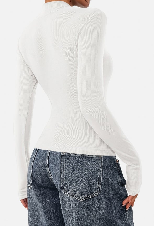 Thermal Ribbed Layering Knit Top - Image 3