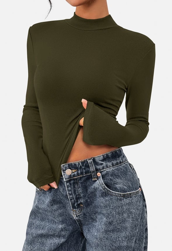 Thermal Ribbed Layering Knit Top - Image 2