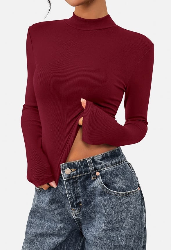 Thermal Ribbed Layering Knit Top - Image 2