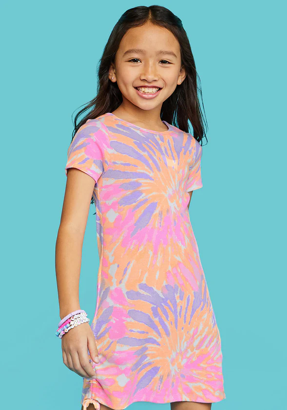 Tie Dye Cinch Rib Dress