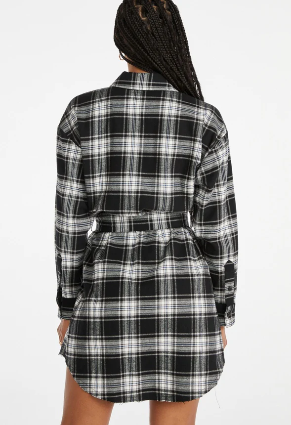 Tie Waist Mini Shirt Dress - Image 2