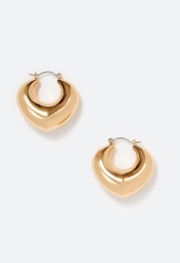 Tori Graduated Domed Metal Hoop Earrings - Image 2