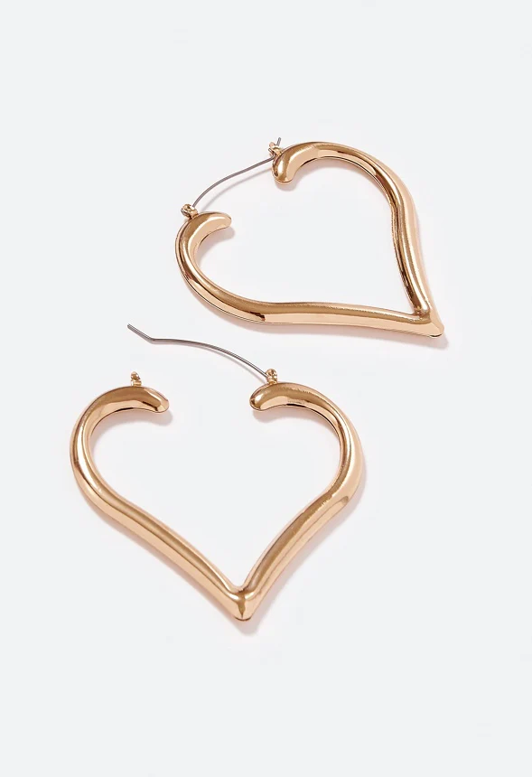Tori Oversized Heart Hoop Earrings - Image 2
