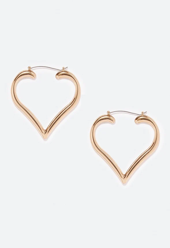 Tori Oversized Heart Hoop Earrings - Image 3