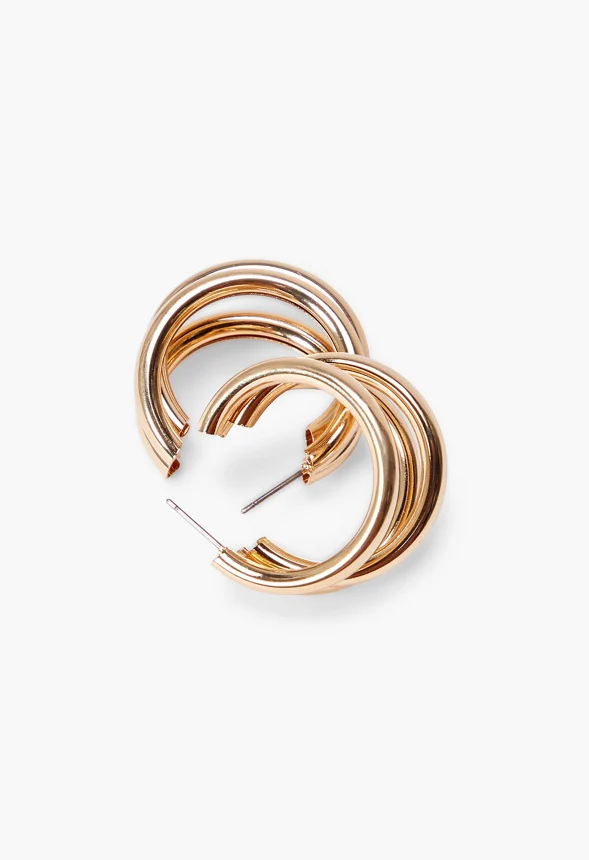 Triple Hoop Earrings - Image 2
