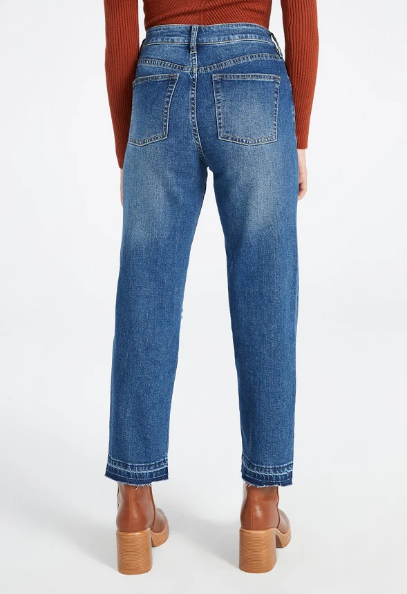 Tristan Mid Rise Ankle Straight Jeans - Image 2