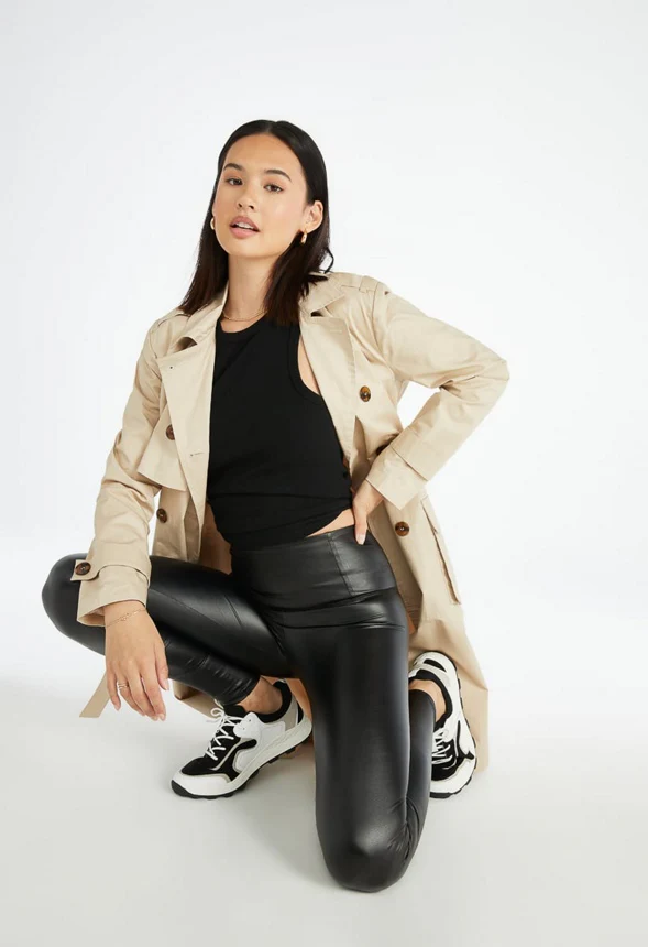 Tummy Tamer Faux Leather Ankle Legging - Image 3
