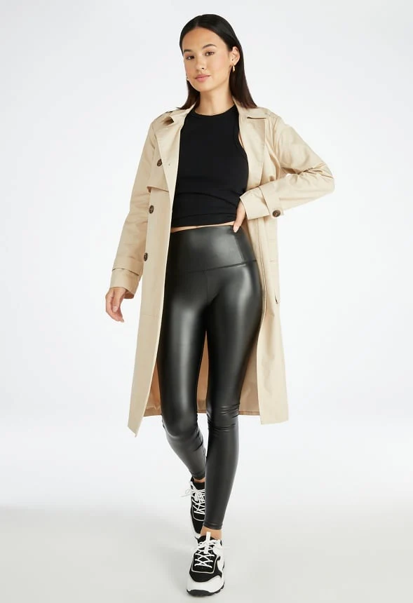 Tummy Tamer Faux Leather Ankle Legging - Image 4