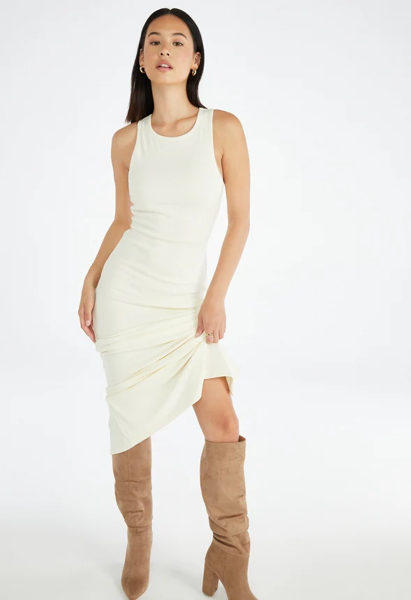 Tummy Tamer Halter Rib Maxi Dress - Image 5
