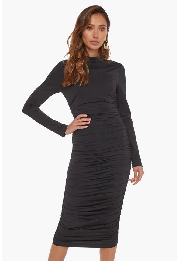 Tummy Tamer Ruched Midi Dress