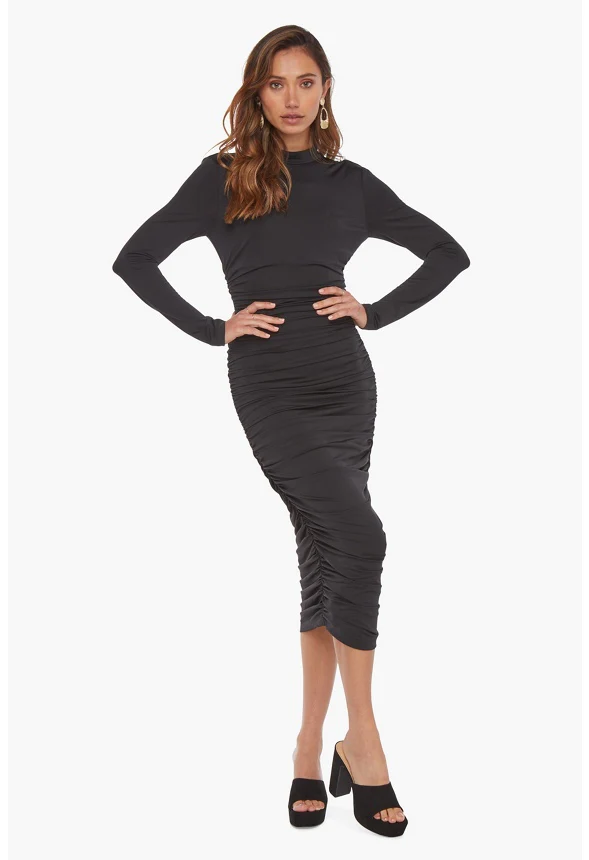 Tummy Tamer Ruched Midi Dress - Image 2