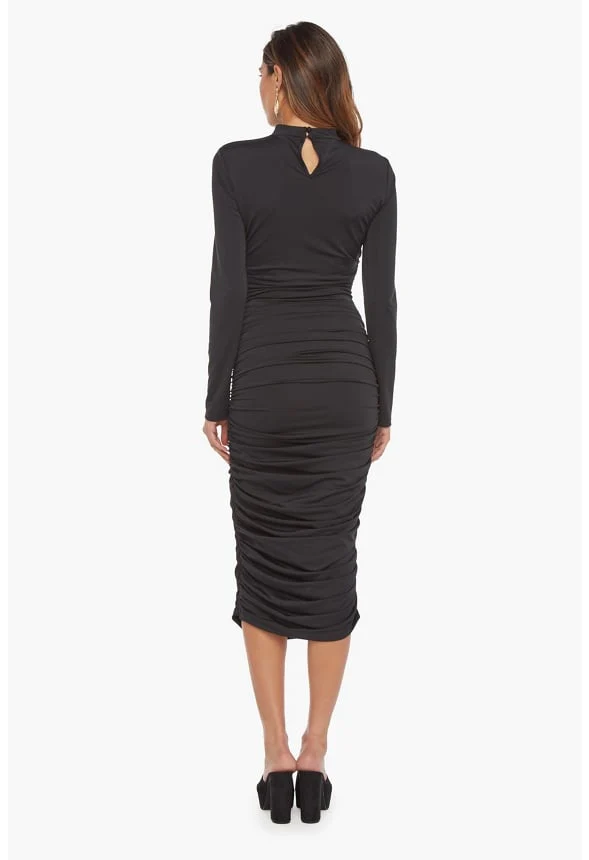 Tummy Tamer Ruched Midi Dress - Image 3