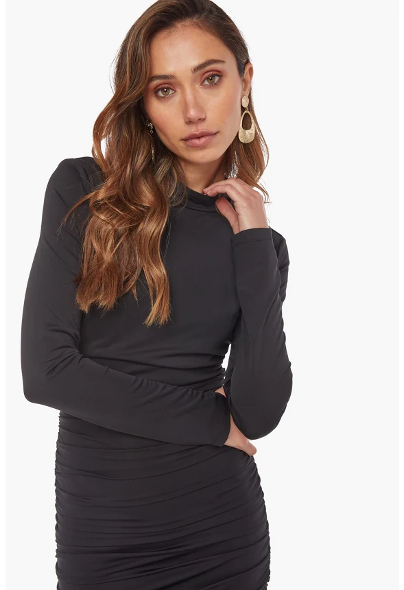 Tummy Tamer Ruched Midi Dress - Image 4