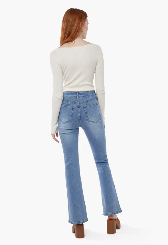 Mya Tummy Tamer Skinny Flare With Slit Jeans - Image 3