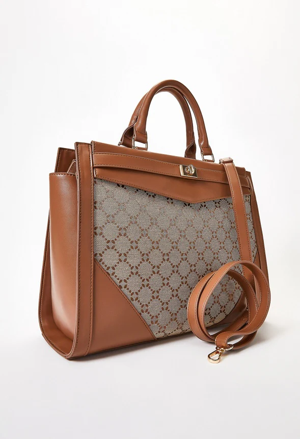 Turn Lock Top Handle Satchel - Image 5