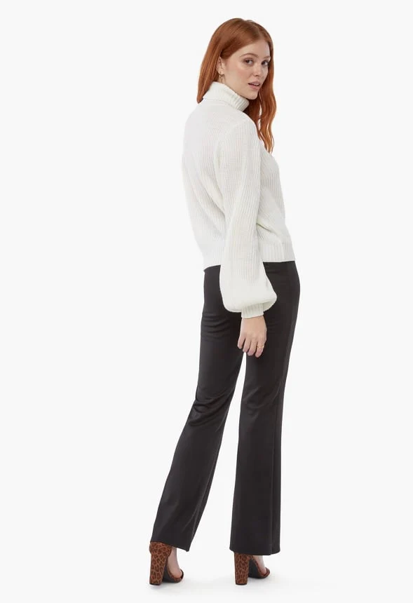 Turtleneck Blouson Sleeve Sweater - Image 2