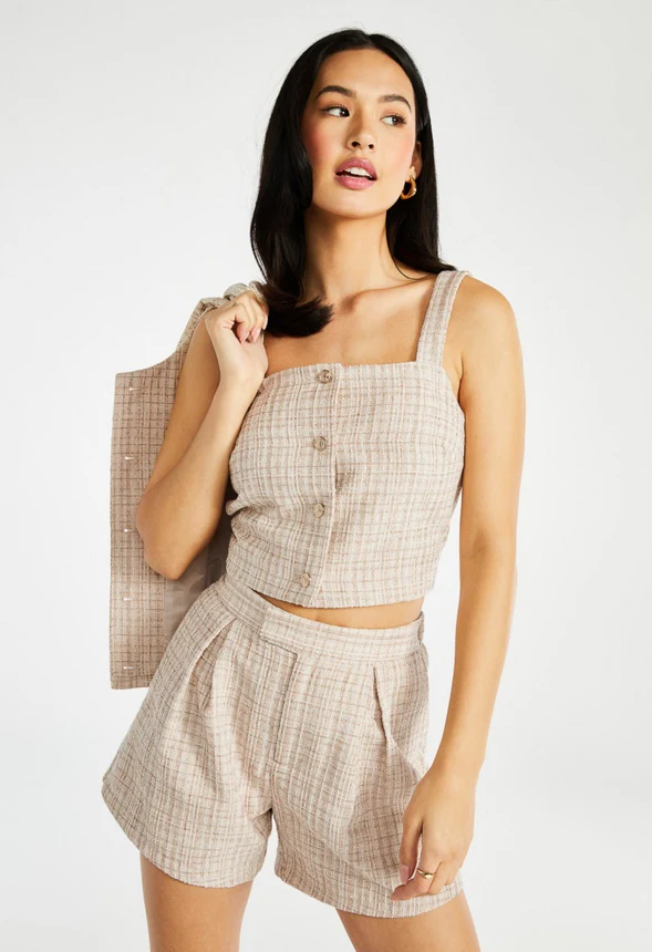 Tweed Button Front Top - Image 3