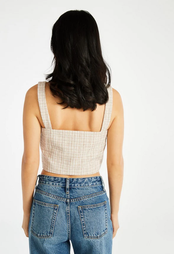 Tweed Button Front Top - Image 4