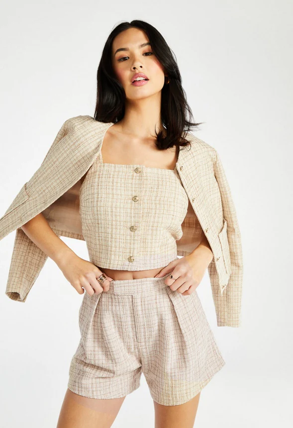 Tweed Button Front Top - Image 6