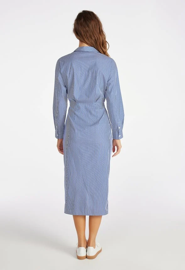 Twist Front Shirt Midi Dress - Image 2