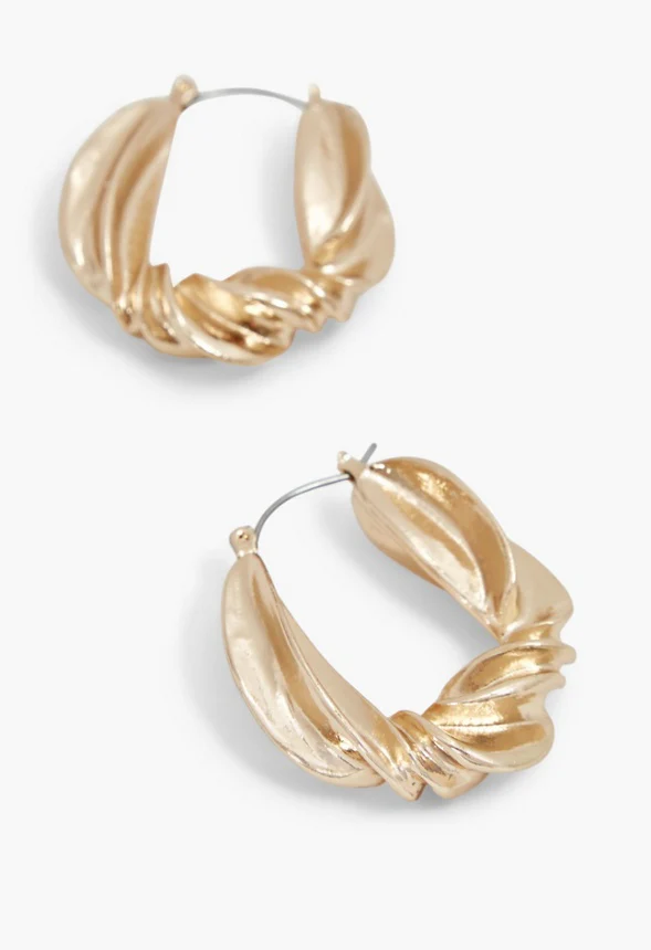 Twisted Gold Hoops - Image 2