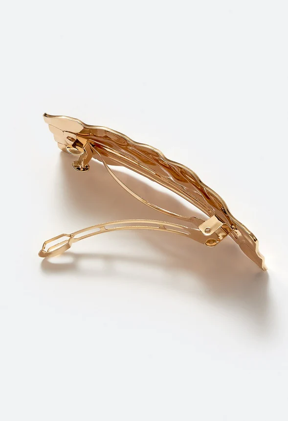 Tyla Molten Textured Metal Rectangular Barrette - Image 3