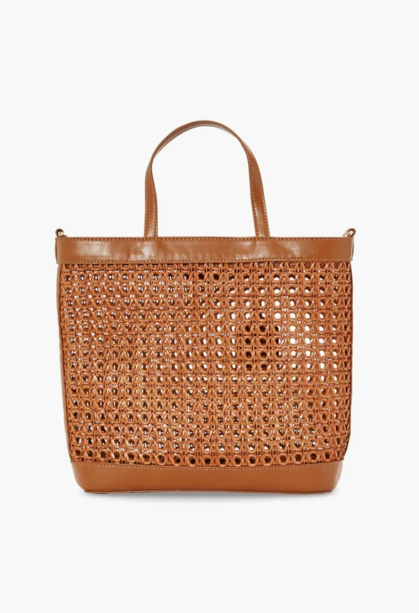 Unlined Rattan Tote Crossbody - Image 2
