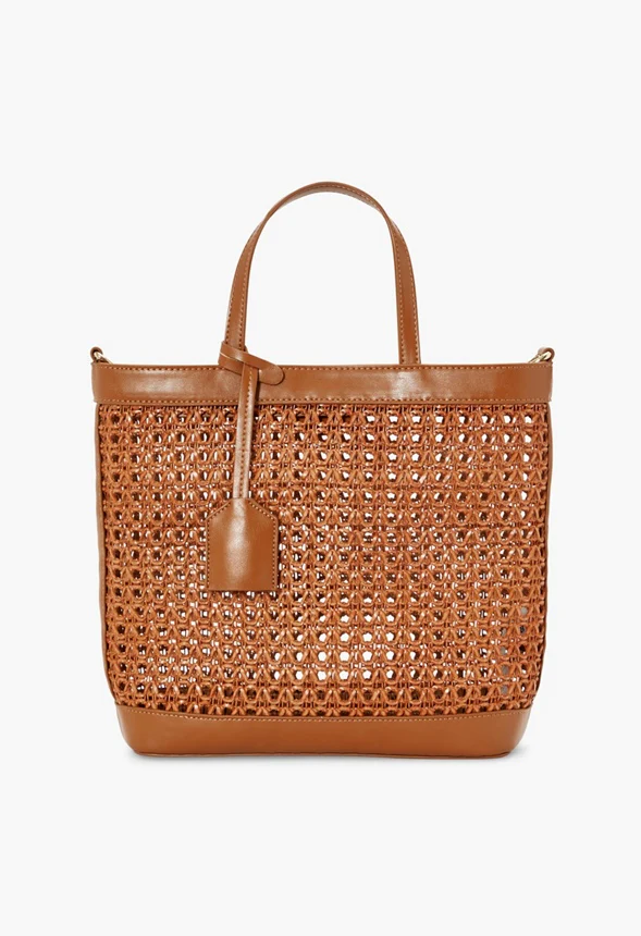 Unlined Rattan Tote Crossbody - Image 3