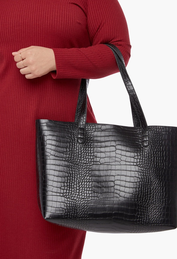Unlined Tote With Crossbody Strap - Image 2