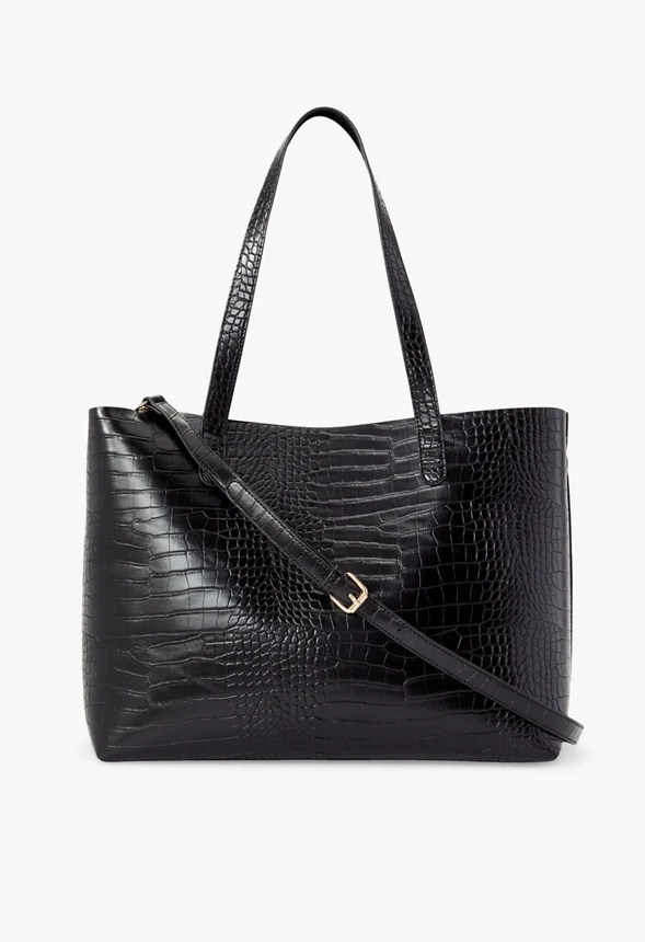 Unlined Tote With Crossbody Strap - Image 6