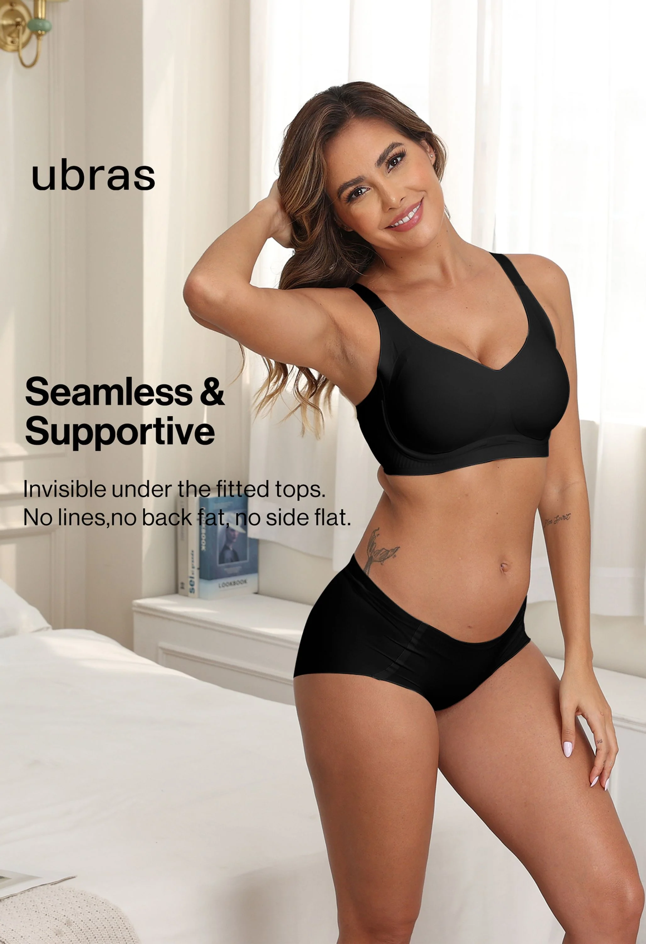 Cloudy V-Neck Support Wireless Bra - Image 7
