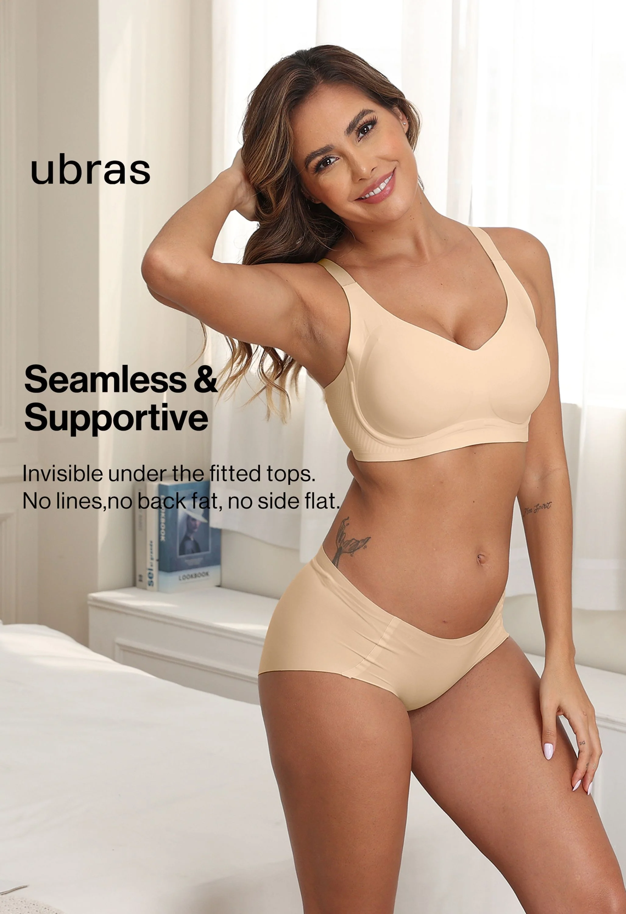 Cloudy V-Neck Support Wireless Bra - Image 7